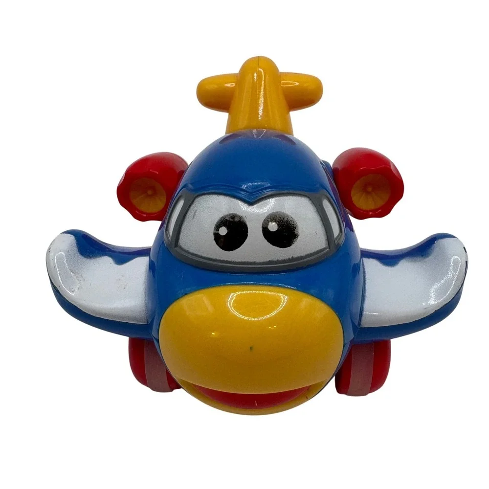 Kaiyuan Friction Powered Toy Airliner Blue Red Yellow Cartoon Jet Plane